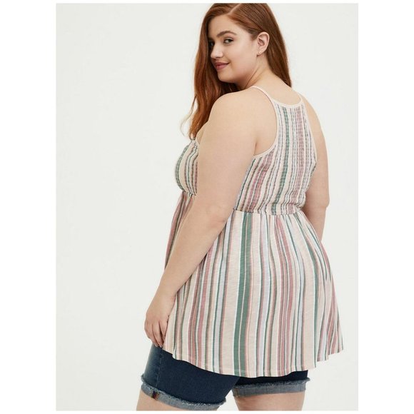 Torrid Super Soft Smocked High Neck Babydoll Top sz 5X Women's Plus - Picture 2 of 12